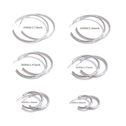 Gold C-Shape Hoop Earrings