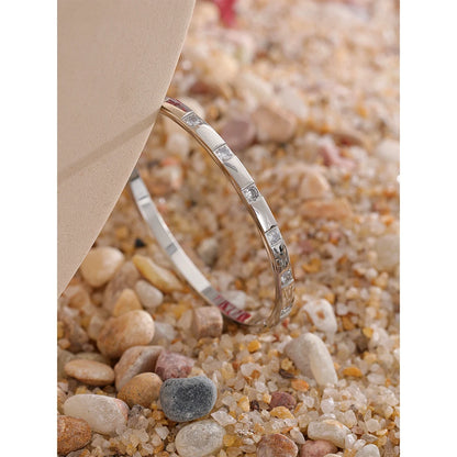 Gold CZ Bangle Bracelet