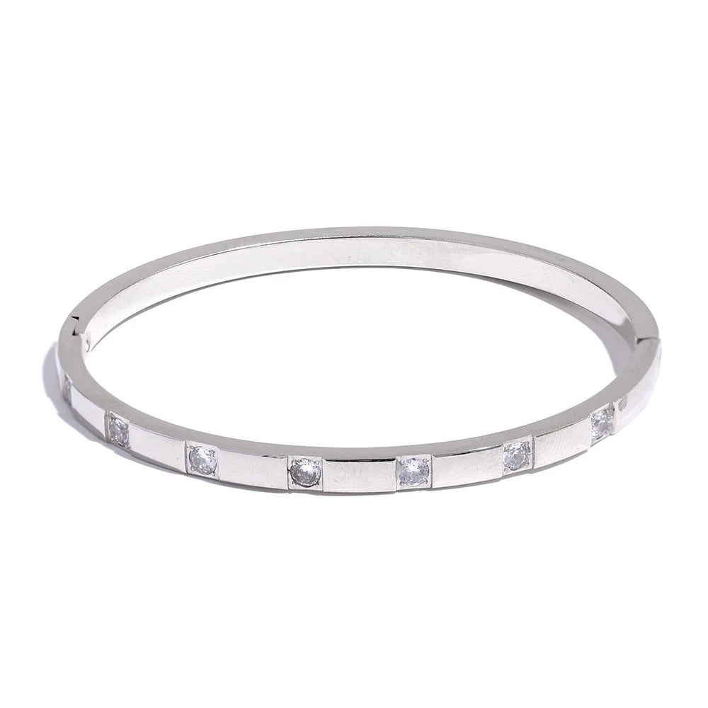 Gold CZ Bangle Bracelet