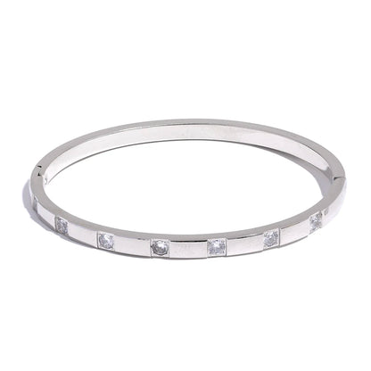 Gold CZ Bangle Bracelet