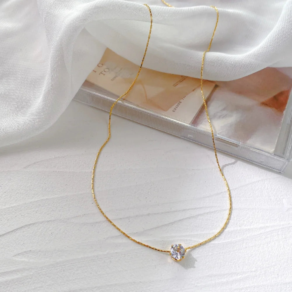 Dainty Gold CZ Necklace