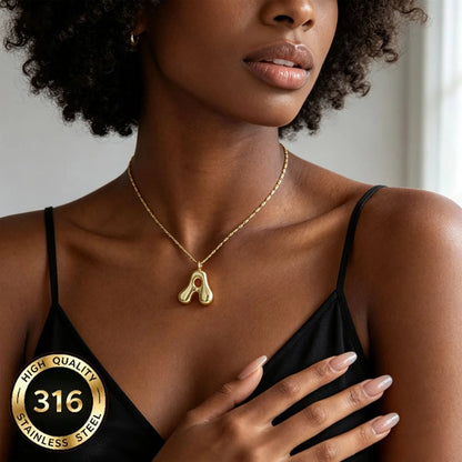 Gold Bubble Letter Pendant