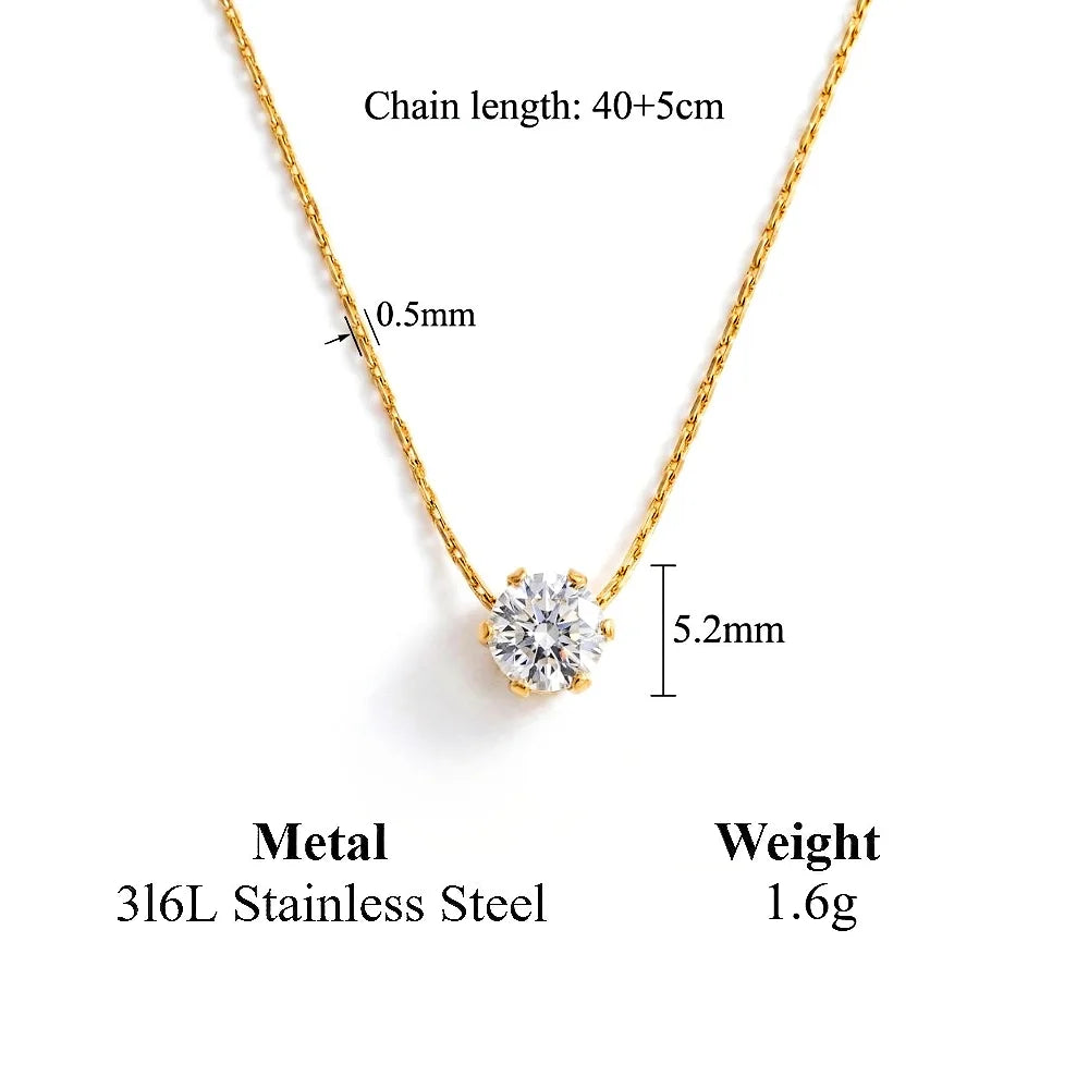 Dainty Gold CZ Necklace