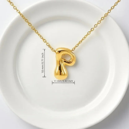 Gold Bubble Letter Pendant