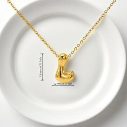 Gold Bubble Letter Pendant
