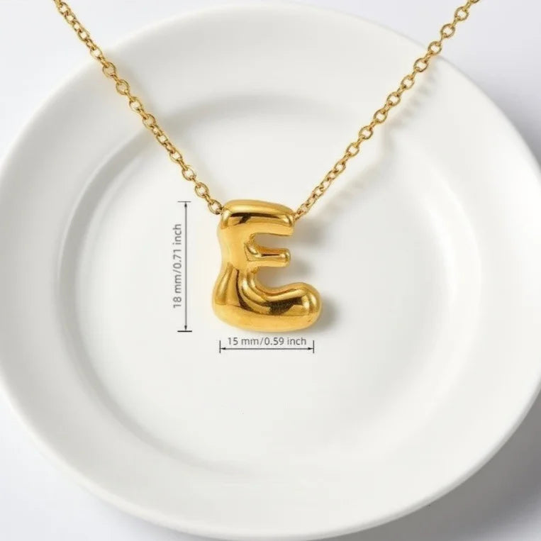 Gold Bubble Letter Pendant