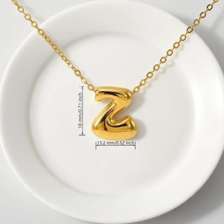 Gold Bubble Letter Pendant