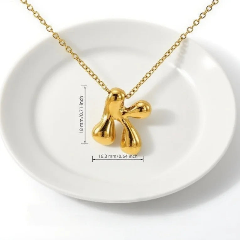 Gold Bubble Letter Pendant