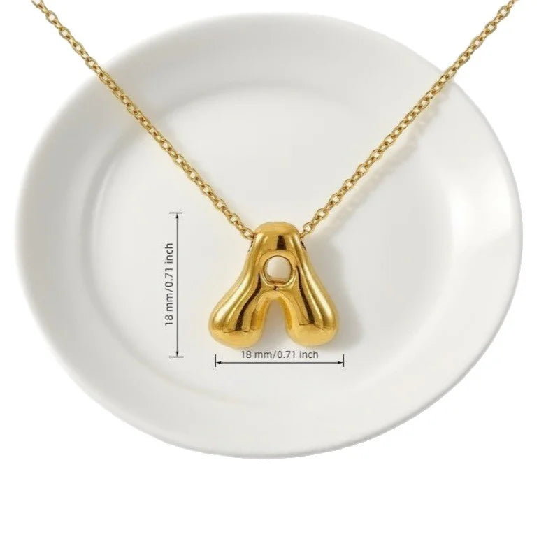 Gold Bubble Letter Pendant