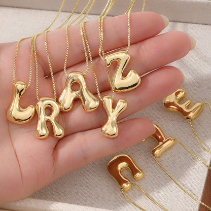 Gold Bubble Letter Pendant