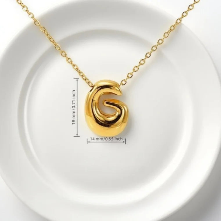 Gold Bubble Letter Pendant