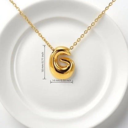 Gold Bubble Letter Pendant