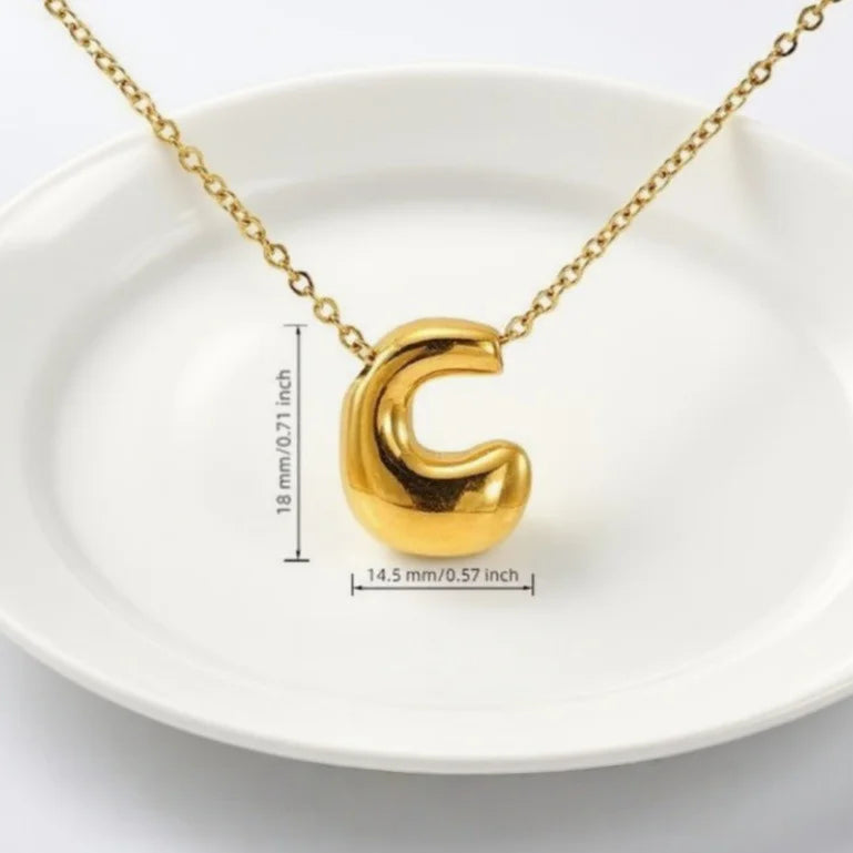 Gold Bubble Letter Pendant
