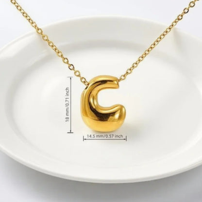 Gold Bubble Letter Pendant