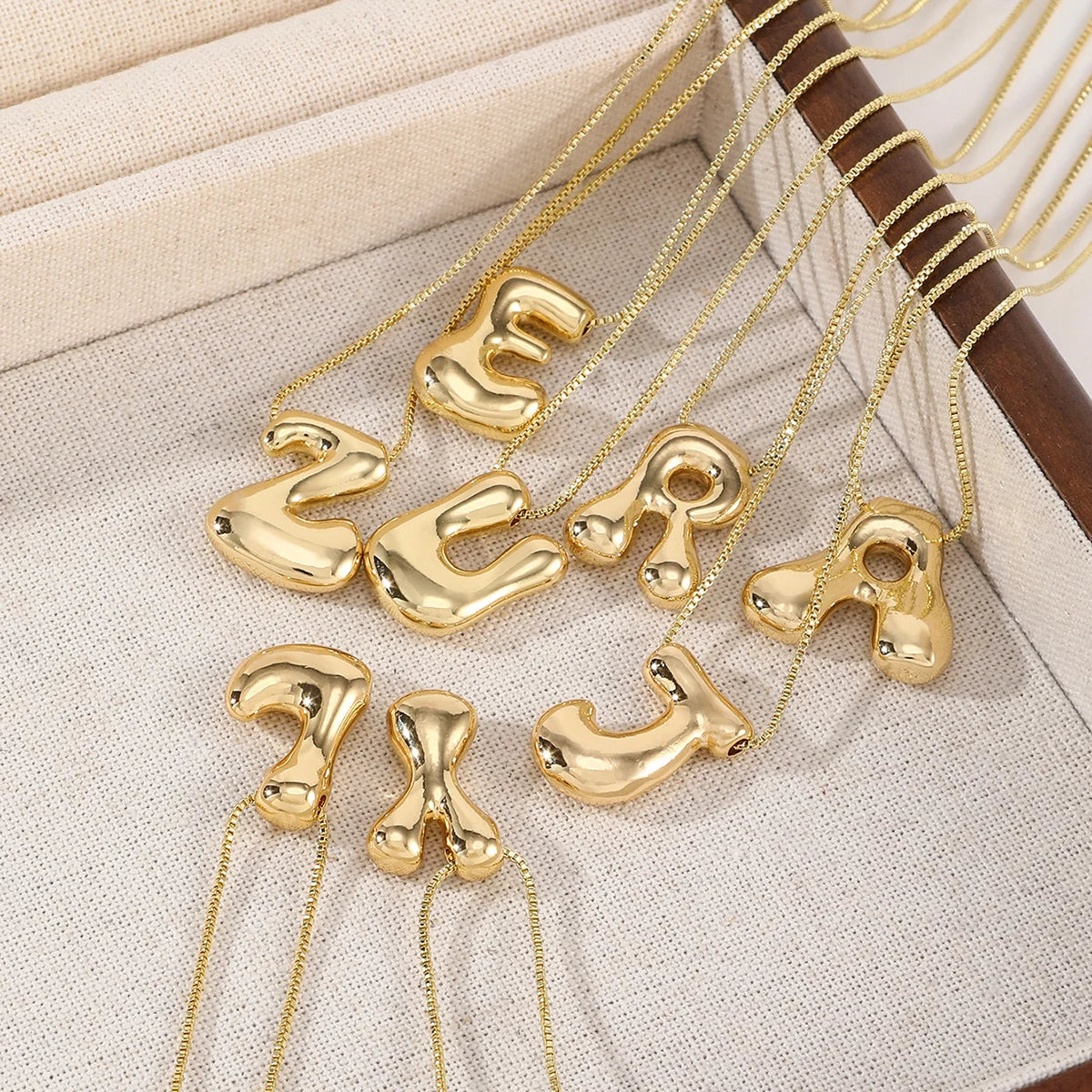 Gold Bubble Letter Pendant