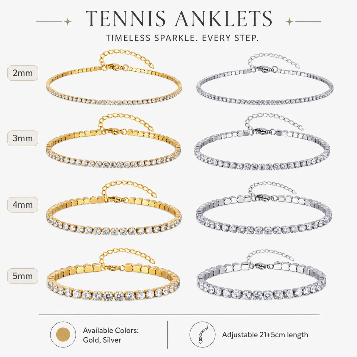 Gold Tennis Anklet