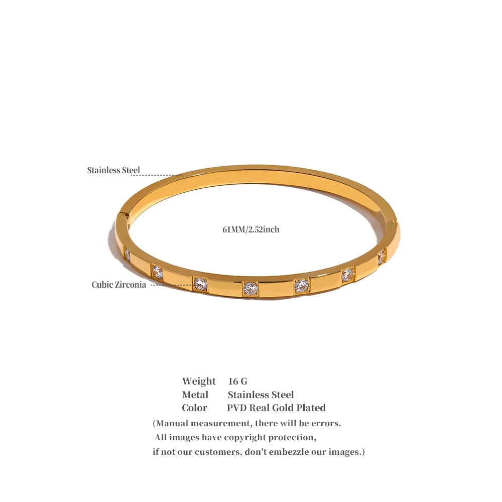 Gold CZ Bangle Bracelet