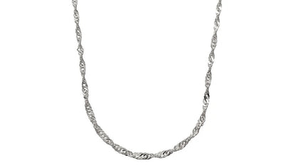 Silver-tone twist chain necklace laid flat